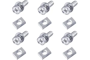 QIATOL 6 PCS Bolts and Nuts Kit, Motorcycle Battery Bolts and Nuts, M6x16MM Motorcycle Battery Screw and Nut, Battery Terminal Bolts and Nuts Carbon Steel