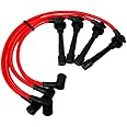 VMS RACING 94-01 10.2mm High Performance Engine Spark Plug Wires Wire Set in RED Compatible with Honda Acura Integra RS LS GS SE B18A1 B18A2 DB7 DB8 Type R DOHC VTEC Non-VTEC B18 B18B 1994-2001
