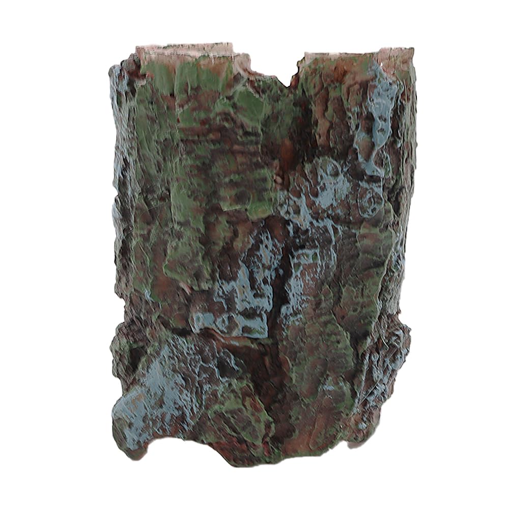 NUZAMAS Reptile Hide Cave Fish Tank Marine Decor Ornaments Simulation Tree Amphibians Reptile Hide Cave Landscape Accessories for Scorpion Lizard Tree Stump Cave