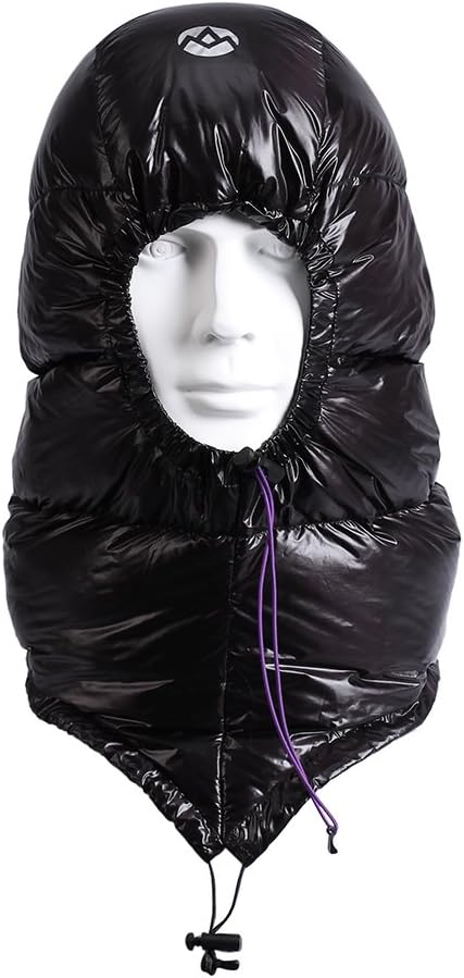 WIND HARD Winter Down Cap Ultra-Light Windproof Waterproof Sleeping Bag Trooper Hunting Trapper Hat Cap Unisex with Compression Stuff Sack Storage Bag 0.2lb