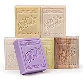 BELA Triple Milled Soap Variety Pack 3.3 OZ Pack of 6, Long Lasting French Triple Milled Bar Soap with Organic Shea Butter, Hand, Face and Body Wash Bar Made in Australia
