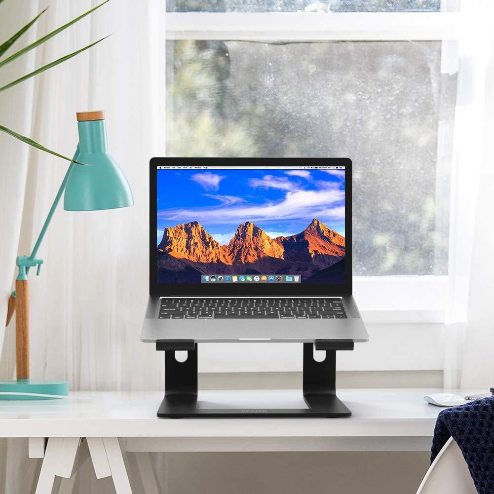 Besign LS03 Aluminum Laptop Stand, Ergonomic Detachable Computer Stand, Riser Holder Notebook Stand Compatible with Air, Pro, Dell, HP, Lenovo More 10-15.6" Laptops, Black: Office Products
