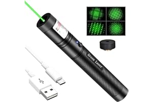 FUOOX Green Flashlight High Power Laser Pointer, Long Range Flashlight 10000 Feet Visible Green Beam at Night Laser Pointer High Power for Presentations