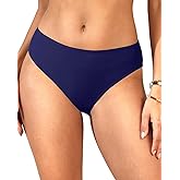 Zmart Women Full Coverage Bikini Bottoms - Mid Rise Bathing Suit Swim Bottom Swimsuit Swimwear