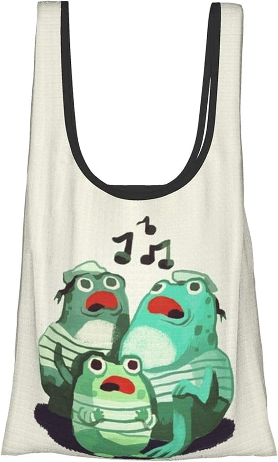 Amazon かわいい キャラクター カエル柄 ショッピングバッグ 折りたたみ コンパクト 買い物バッグ 買い物袋 収納 携帯便利 防水 繰り返し洗え 軽量 ポケットサイズ コンビニ用 人気 おしゃれ 可愛い アニメ グッズ 雑貨 キャラクター Yongenee エコバッグ 買い物
