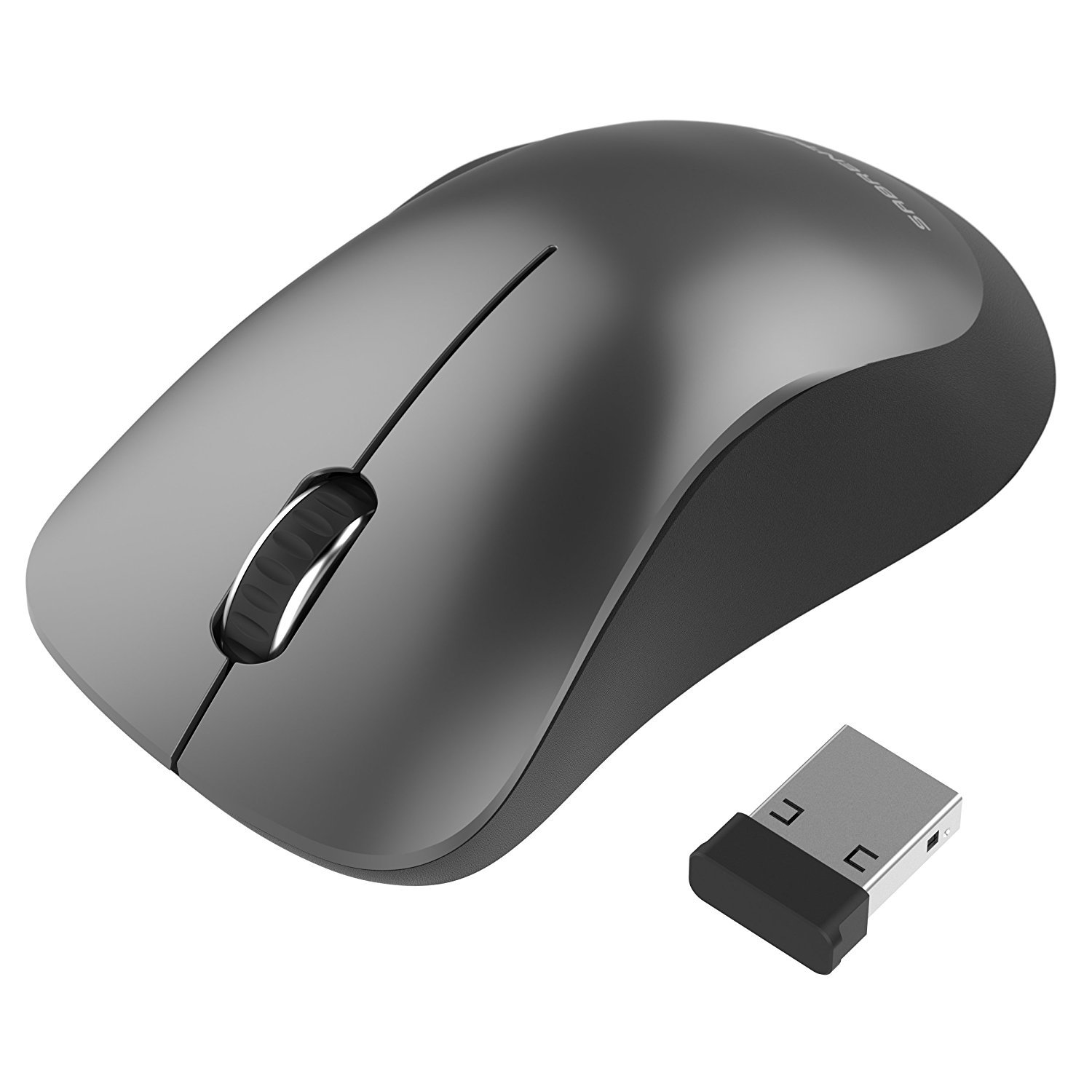 SABRENT Optical Wireless Mouse Ergonomic Mouse – 2.4GHz Cordless USB Wireless Mouse with Nano Receiver for Laptop PC Windows Mac (MS-WRLS)