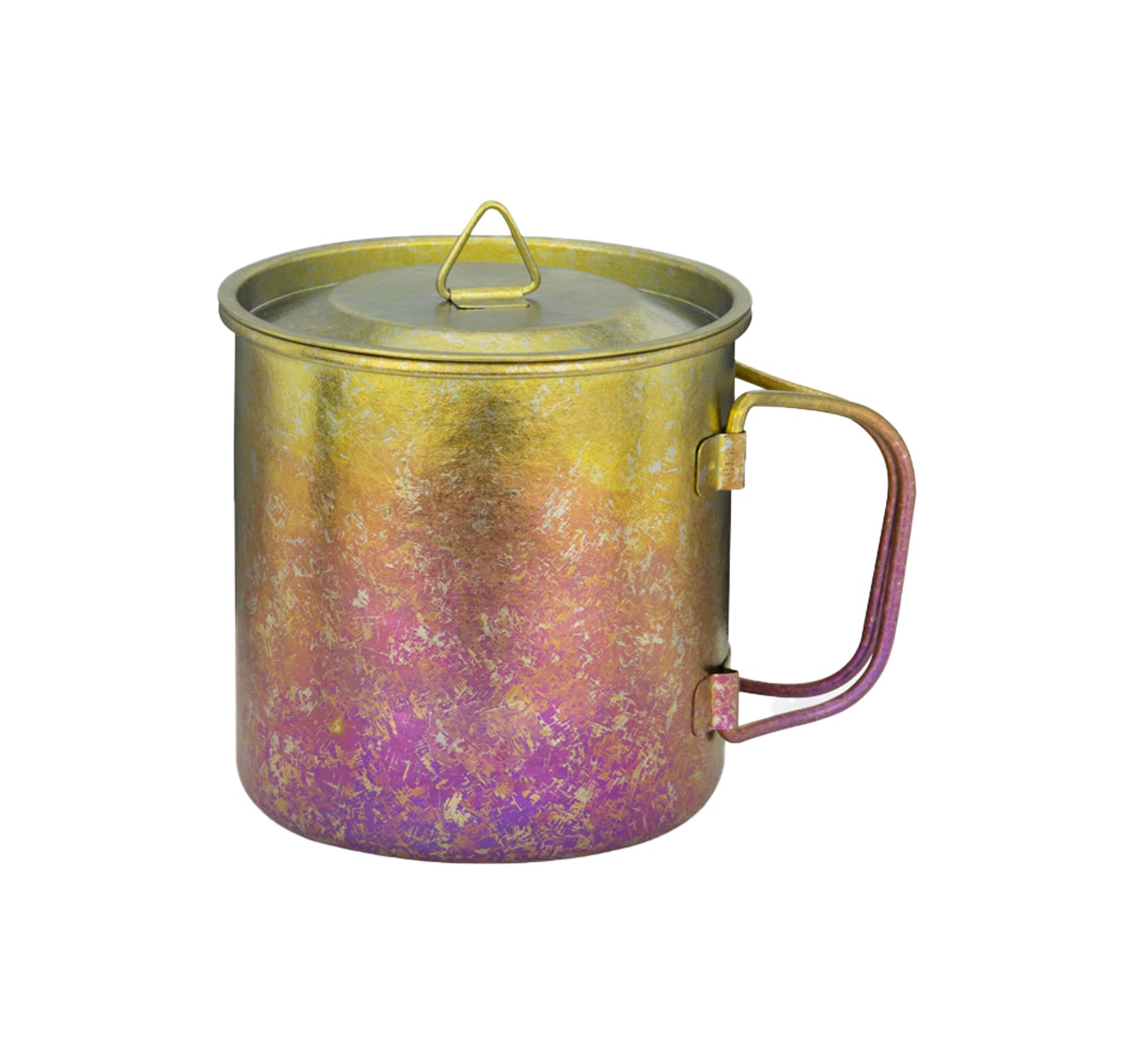 SXSHUOSI 100% Titanium Camping Mug Coffee Mug Beer Mug, Outdoor Collapsible Ultra Light Mug with Lid, 450ML (Dazzling Colours)