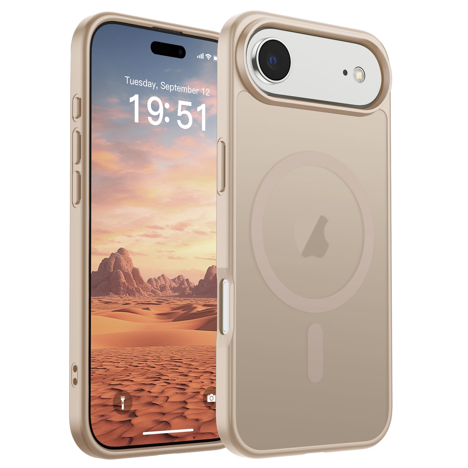 Photo 1 of SUPFINE Magnetic for iPhone Air Case (Compatible with MagSafe)(Military Grade Drop Protection) Slim Translucent Matte Shockproof with Anti-Fingerprint Phone Cover for 17 Air 2025,Desert Gold
