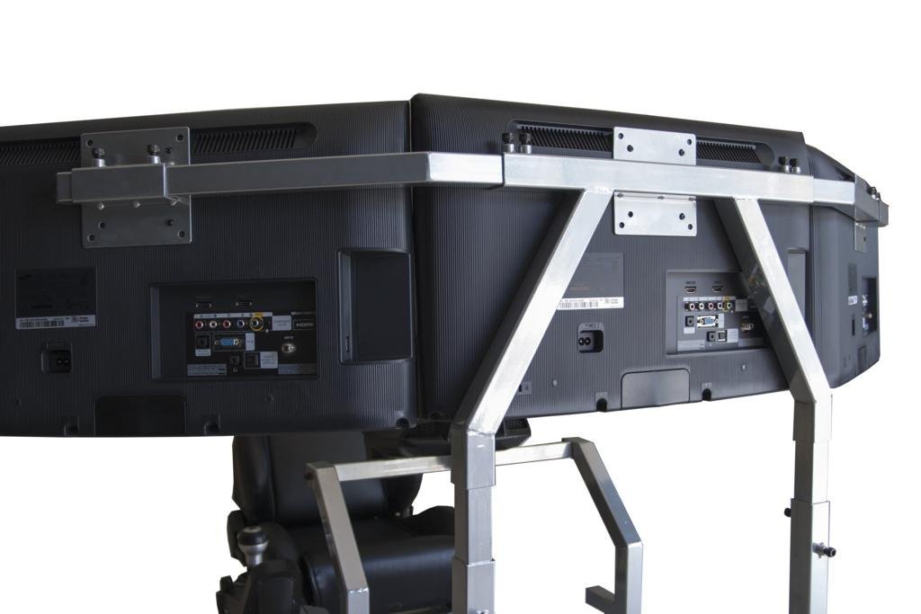 GTR Simulator - GTA Triple Monitor Stands - Large 3 x 39 - White Color