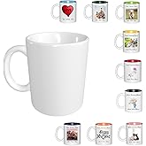 Custom Large Coffee Mug, Personalized Mugs with Photo, Customized Tea Cup with Picture, Photo Gifts for Dad Mom Grandpa, Gifts Custom for Girlfriend Boyfriend, PureWhite