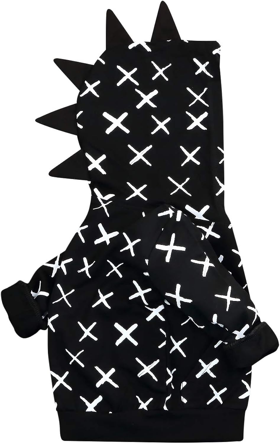 Infant Toddler Baby Hoodie Shirts Cute Dinosaur Cross Pattern Kids Zipper Black Tops: Clothing