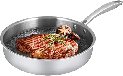 Amazon Jansudy ステンレススチール鍋ノンスティックフライパン揚げステーキ卵ガスストーブ 誘導炊飯器に適しています Jansudy グリルパン