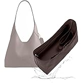 19 NeatThin Lightweight Purse Insert, Waterproof Surface and Silky Satin Lining, Fit for Brooklyn 28 (With Zipper and Bottle Holder, Chocolate)