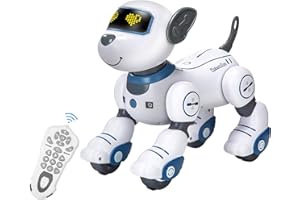 Zreswap Remote Control Robot Dog Toy: Programmable Robotic Puppy for Kids Smart Interactive Robot Pet Dog Dancing Singing Stunt Animal Toy for Toddler Toys 3-8 Year Gift