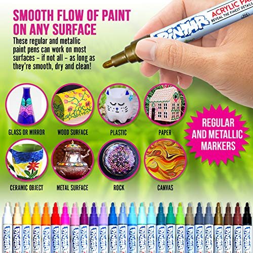 Acrylic Paint markers For Rock Painting, Stone, Ceramic, Glass, Wood - Works On Most Surfaces Water  - //coolthings.us