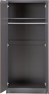 Seconique Malvern Trio Set Grey 2 Door Wardrobe & 3 Drawer Bedside view 5