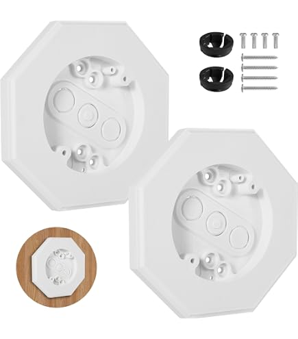 AUGREX 2-Pack 8161 Outdoor Siding Light Mounting Block Bracket Kit – Octagonal White Base With Built-in Electrical Box