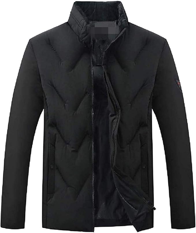 Men FallWinter Outwear Quilted ZipUp Slim Fit Stand Collar Down Jackets Amazon.co.uk Clothing