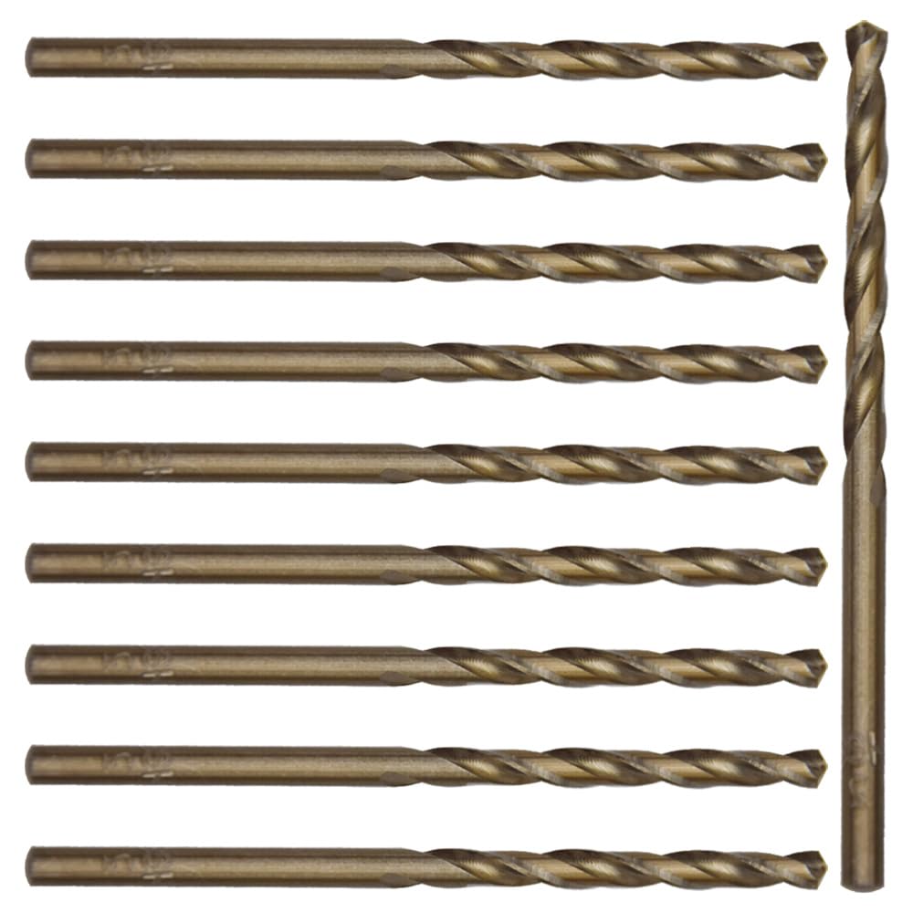 Ruidee 10Pcs Cobalt Drill Bits 3mm Twist Drill Bits M35 HSS Metric Straight Shank Drill Bit Set for Stainless Steel, Wood, Plastic (LSZ/3mm)