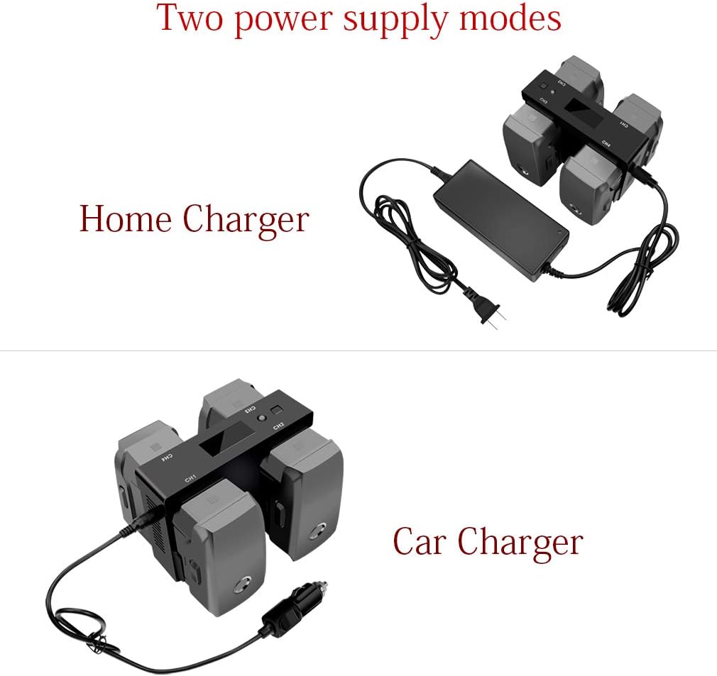 Hanatora Battery Home Charger & Car Charger for DJI Mavic 2 Zoom/Pro and Remote Controller,5 in 1 Rapid Charging Hub with Charging, Discharging and Storage: Toys & Games