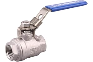 DERNORD Stainless Steel 304 Ball Valve, Full Port Heavy Duty for WOG with Locking Device (1/2" NPT)