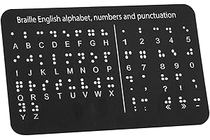 ENLUNTRA Braille Alphabet Board, Braille English Alphabet with Raised Dots Numbers & Punctuation, Learning Letter Fingerboard for Beginners, Great Educational Tool for All Ages (Horizontal)