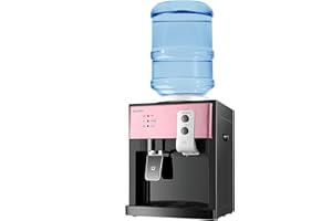 JAYEUW Mini Water Cooler Dispenser Countertop Top Loading Water Dispenser for 1 to 5 Gallon Bottles, Cold/Hot Water Dispenser of 3 Temperature Settings Hot Water, Normal Ice Water (46-59℉)