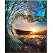 LICSE DIY Oil Painting Paint by Number Sunset Wave Seascape for Adults 16x20 inch