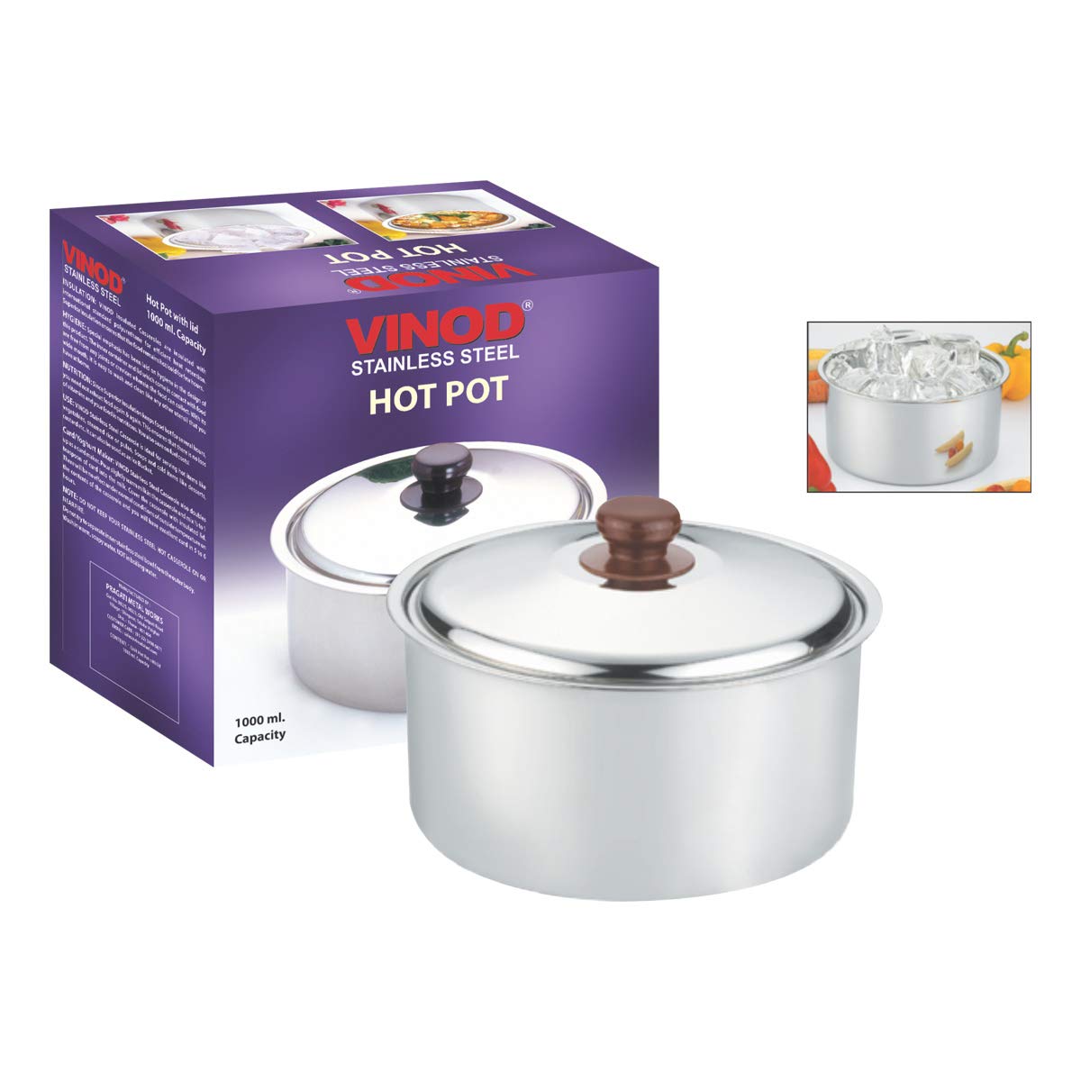 Buy VINOD Stainless Steel Hot Pot (1000 ML) Online at Low Prices in