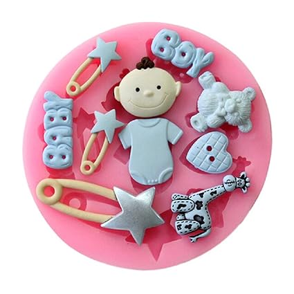 Amazon Com Vwh Cute Lovely Baby Boy Fondant Silicone Mold Chocolate