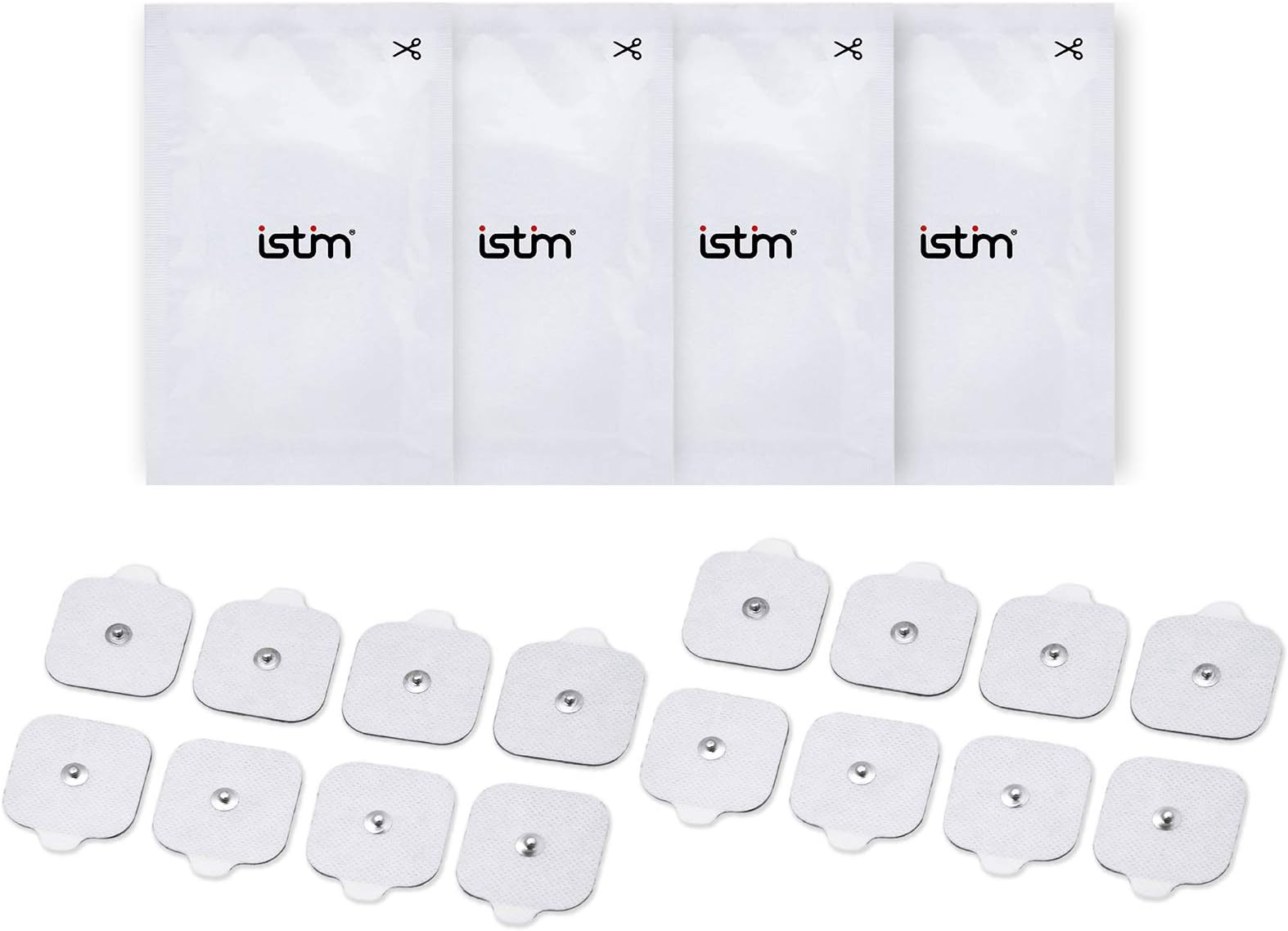 iStim Super Soft 2"x2" TENS Unit Electrodes for TENS Massage EMS - 100% Japanese Gel (2"x2" - 16 pcs(Snap))