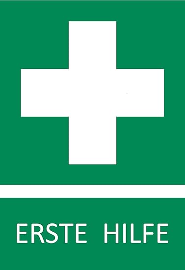 5 Aufkleber Erste Hilfe Schild Zeichen Wetterfest 10 5 X 14 8 Cm Verbandskasten Grunes Kreuz Hinweisschild Rettungszeichen Amazon De Baumarkt
