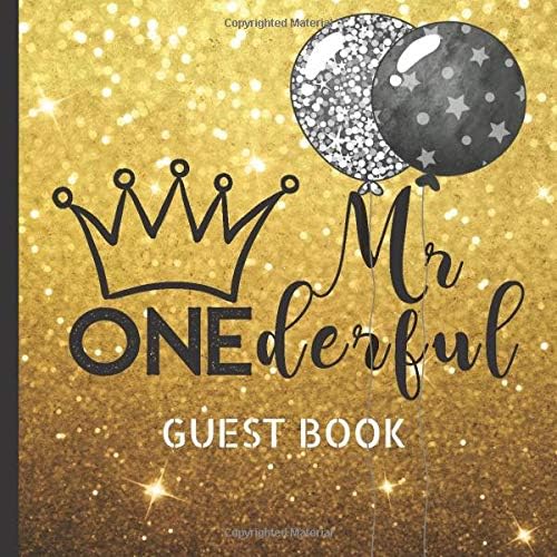 Guest Book: Mr Onederful Theme Cute 1st Birthday Party Guest Book Includes Gift Tracker and Picture Memory Section (Mr Onederful 1st Birthday Guest Books)