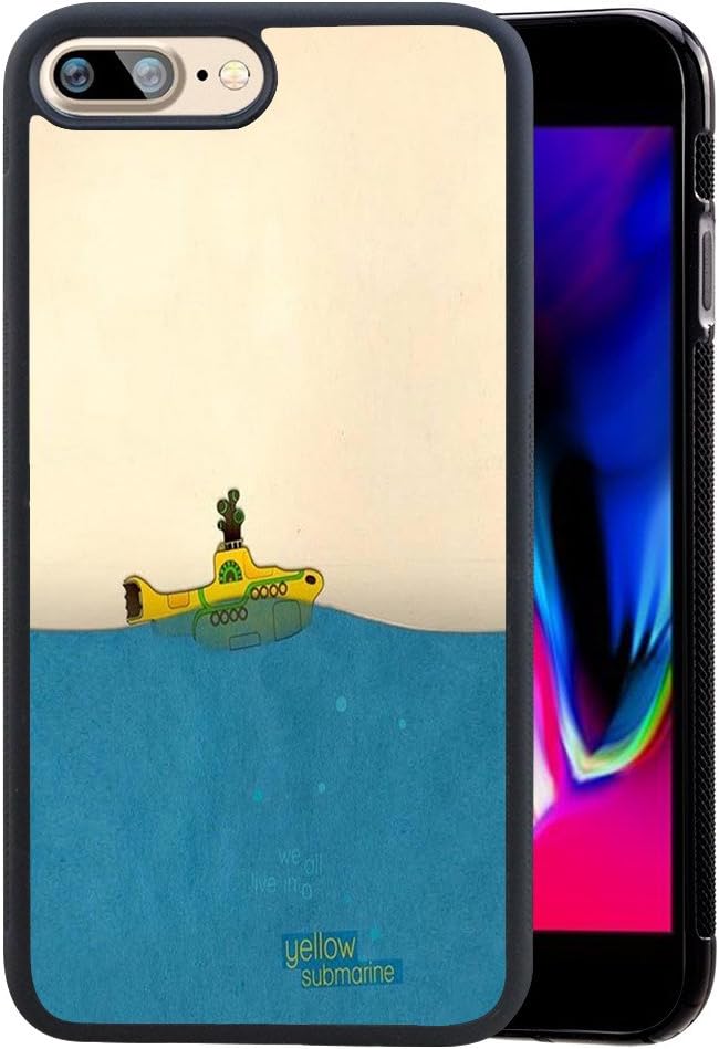 iPhone 8 Plus 5.5 inch Case, Yellow Submarine Design Hard PC Soft Silicone Protective Durable Shockproof Case for iPhone 8 Plus 5.5"