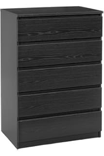 Amazon Com Benjara Wooden Five Drawer Chest With Bronze Metal