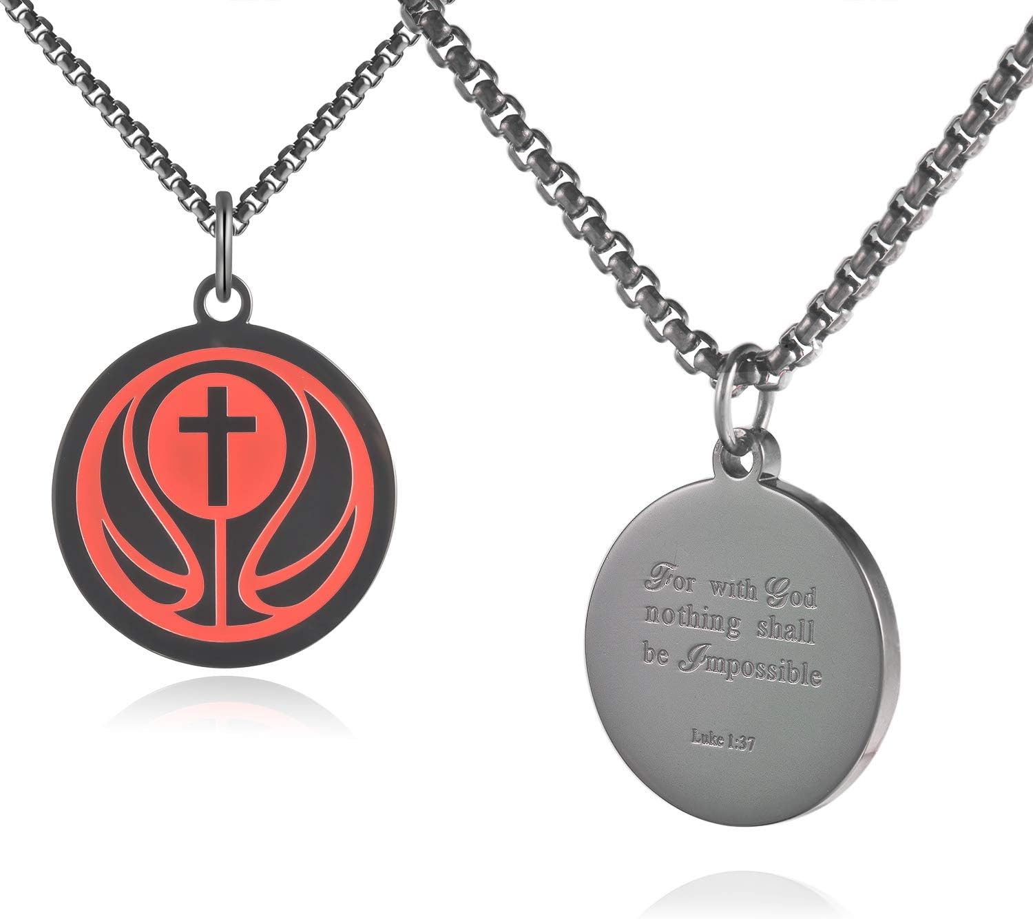 Athletes Basketball Cross Necklace Bible.Shop Boys Girls an Inspiring Luke 1:37 Bible Verse on Back