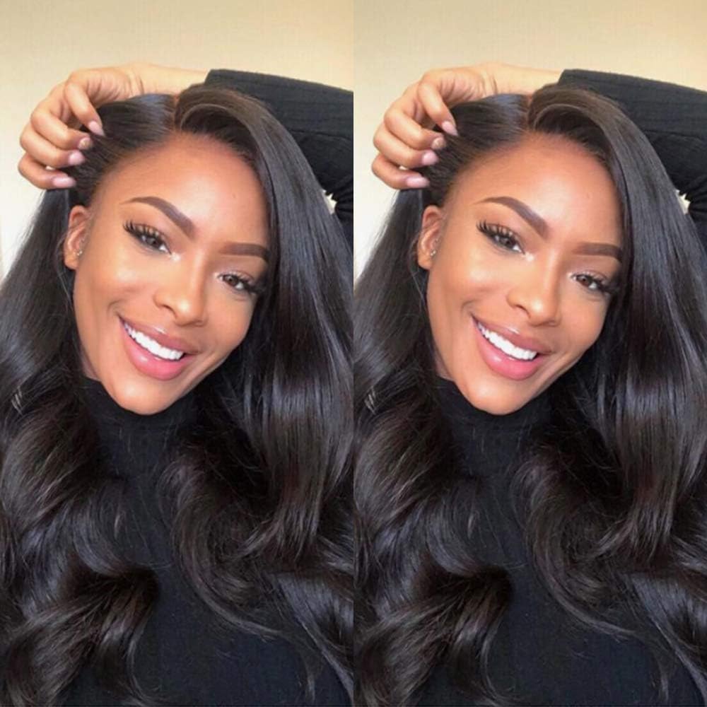 Gabrielle Brazilian Virgin Hair Body Wave Weave Hair Bundles(18" 20" 22" 24",400g, Natural Black) 100% Unprocessed Body Wavy Brazilian Virgin Hair Weave Human Hair Extensions Bundles
