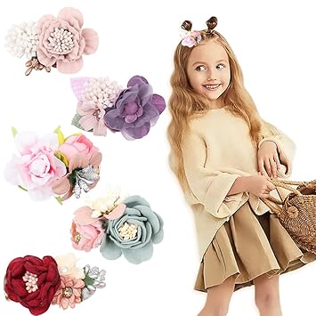 Amazon Com Cn 5pcs Floral Hair Clips Flowers Crown Hairpins Rose