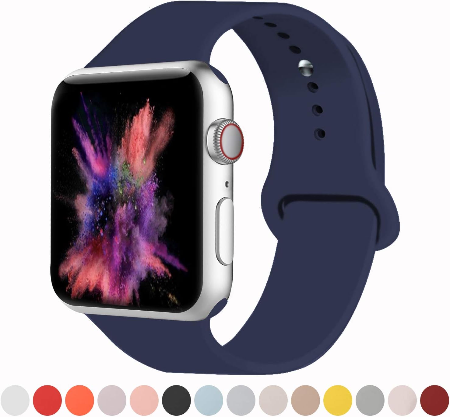 VATI Sport Band Compatible with Apple Watch Band 38MM 40MM 42MM 44MM, Soft Silicone Sport Bands Replacement Strap Compatible for iWatch Series 5 Apple Watch 4/3/ 2/1