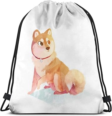 Amazon ナップサック 犬柄 柴犬 ナップサック ジムサック スポーツバッグ 収納バッグ 巾着袋 バックパック 大容量 軽量 旅行 防水 部活 水泳 メンズ レディース 子供 おしゃれ 大きい ショルダーバッグ