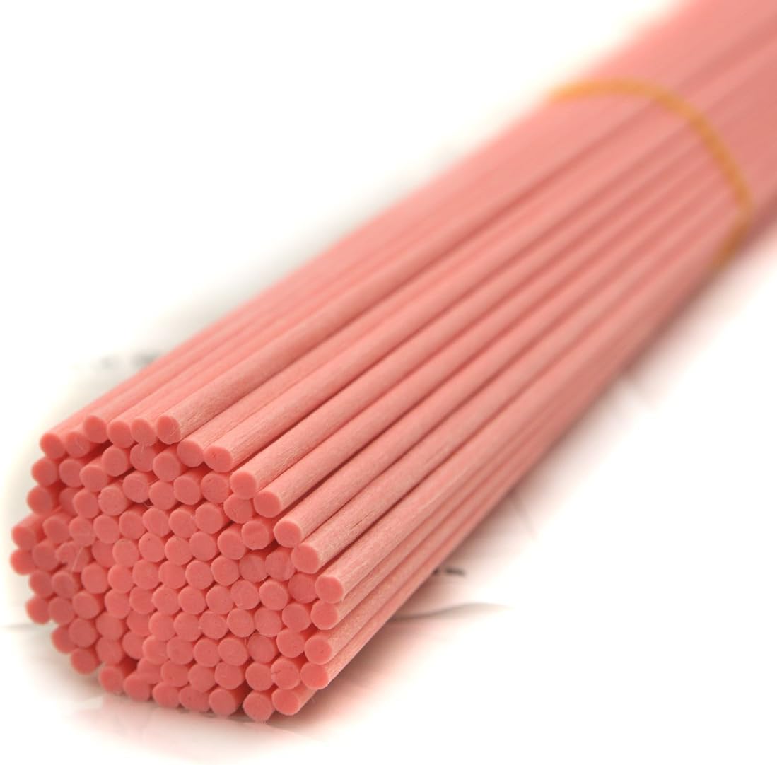 100 Pieces Fiber Diffuser Replacement Sticks For Aroma Fragrance (25cm x 3mm, Pink)