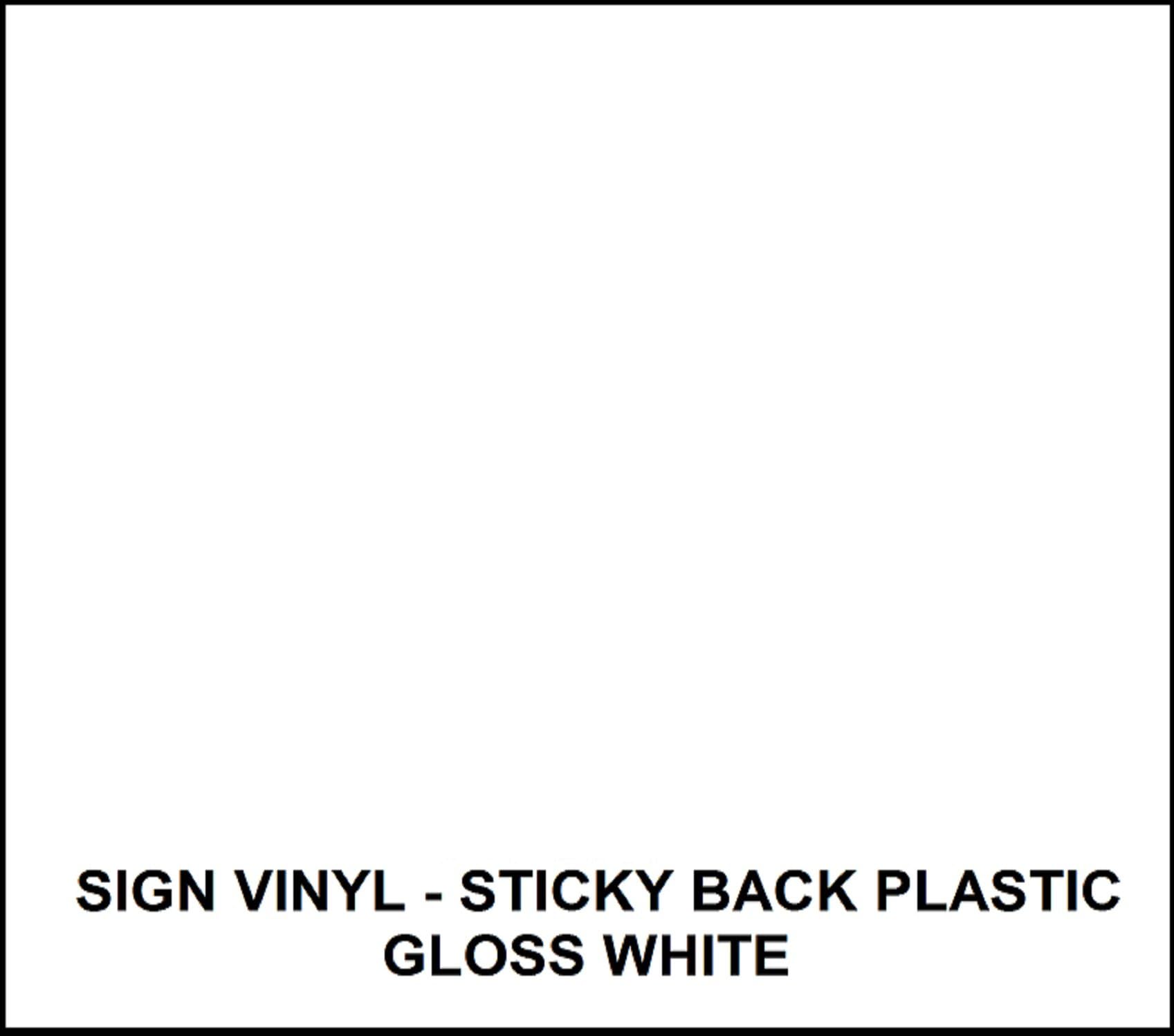 5 Metre x 610MM Roll of Gloss White Sticky Back Plastic Self Adhesive Vinyl Sign Making Quality. This Product is Available in 33 Colours Gloss or MATT Finish. Like Fablon. Suit Wall Art