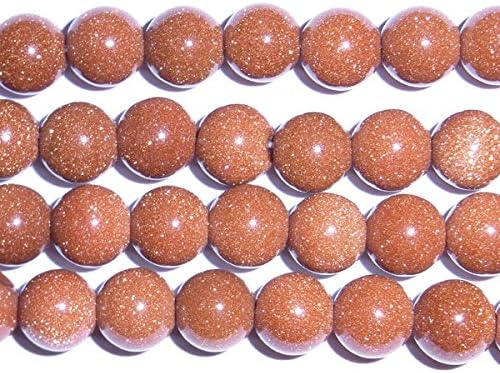 TheTasteJewelry 12mm Round Brown Gold Sand Beads 15 inches 38cm Jewelry Making Necklace Healing
