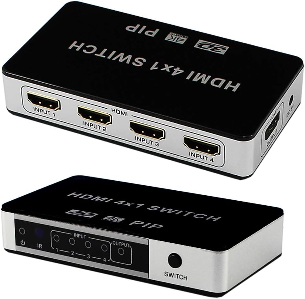 HDMI Switch 4x1 4K@30Hz 4 in 1 Out HDMI Picture in picture 4 port hdmi Switcher Selector Full HD 1080P With Remote Control