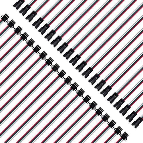 RGBZONE 20Pairs JST SM 3PIN Plug Male to Female 15cm EL Wire Cable Connector Adapter for WS2811 WS2812B SK6812 Dream Color LED Strip Light