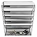 COLIBYOU Wall Hanging File Holder Organizer- Mounted Metal Mesh Organizer, 5 Compartment Rack Hanging File and Document Organizer for Office, Home, Classroom