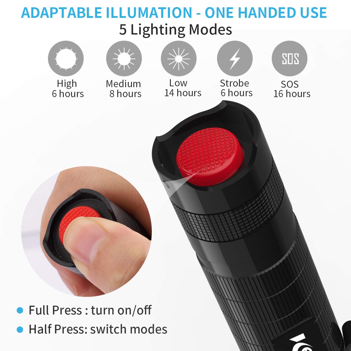 Brightest LED Flashlights Rechargeable, Waterproof 1500 High Lumen Tactical flashlight with 5 Light Modes and Pocket Clip for Emergency, Camping, Hiking (18650 Battery and Charger Included)