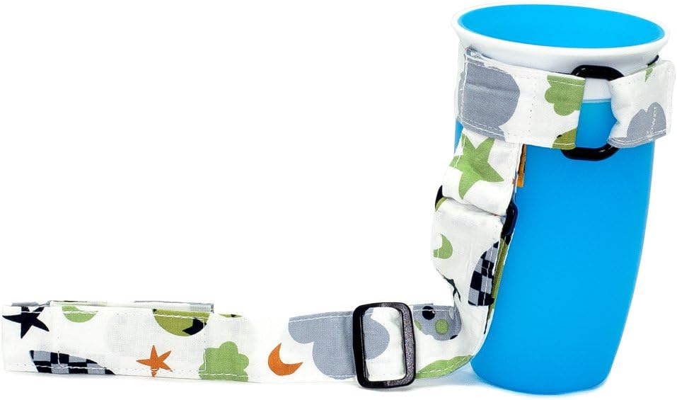 Aryko Baby Sippy Cup Bottle Grip Adjustable Strap for Strollers High Chairs Toys - Sky