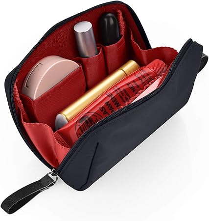 Amazon Ceephouge 化粧ポーチ コンパクト メイクポーチ ミニ 仕切り 軽量 小物入れ コスメ トラベル 収納ポーチ メンズ レディース S ブラック レッド Ceephouge 化粧ポーチ 通販