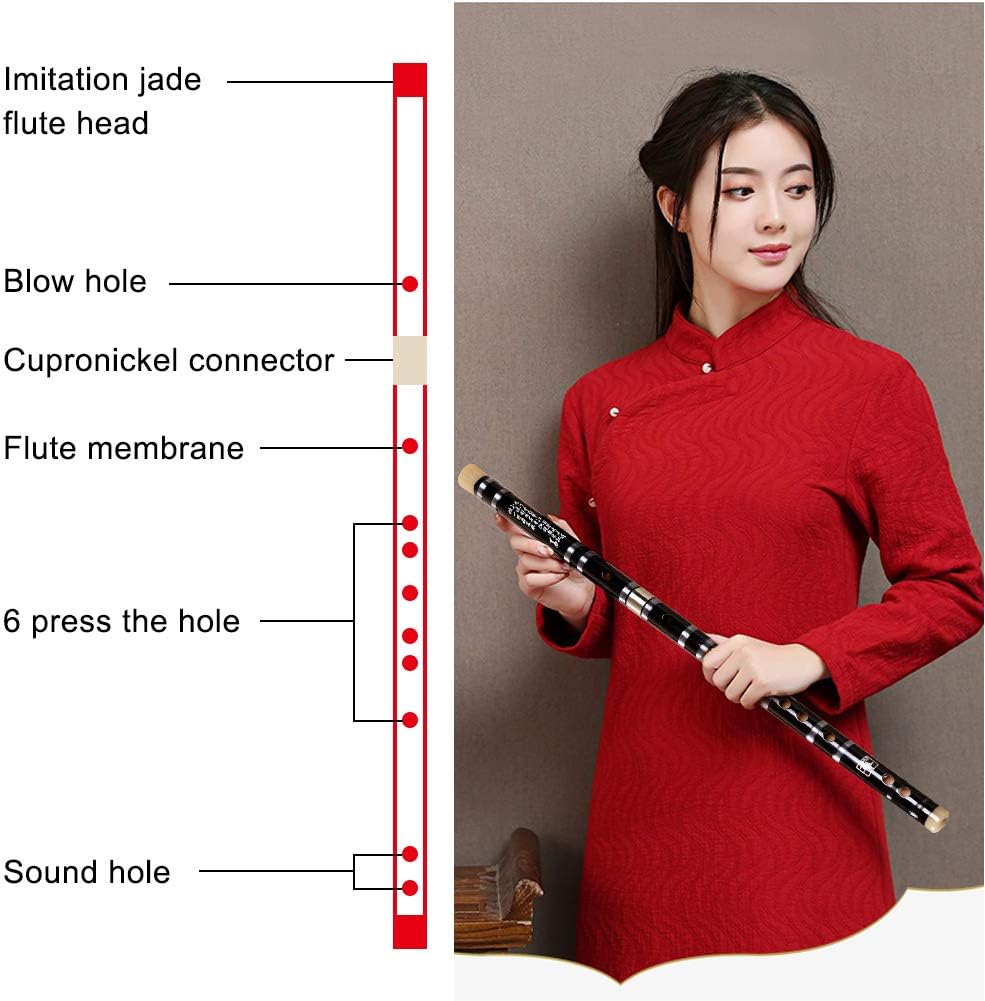 Tyuodna Pluggable F key Bitter Bamboo Flute Dizi, Chinese Traditional Handmade Musical Woodwind Instrument Key of F - Image 4